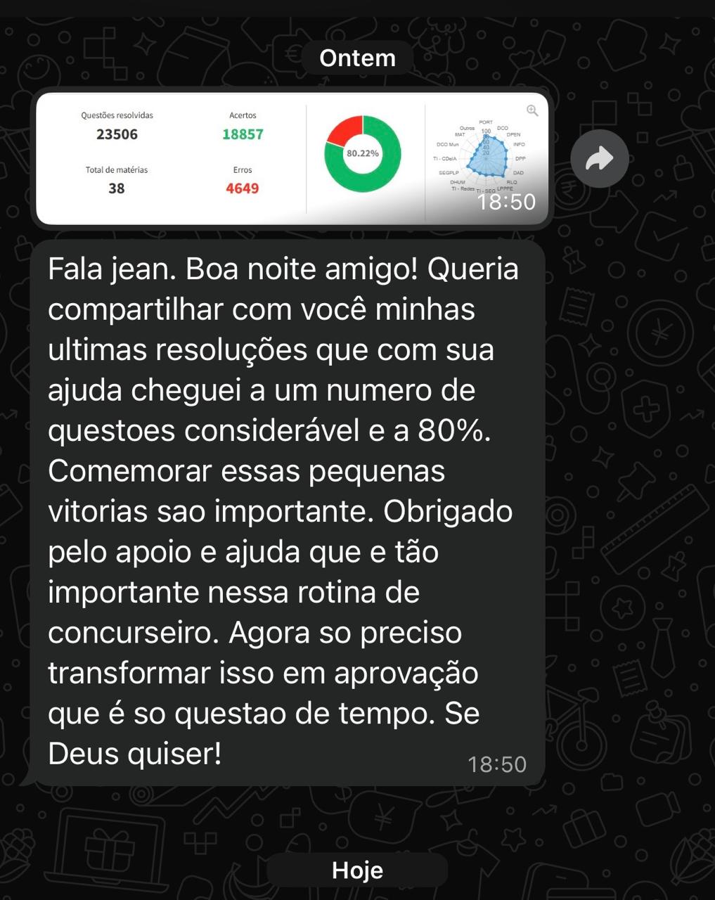 Prova social de aluno 3
